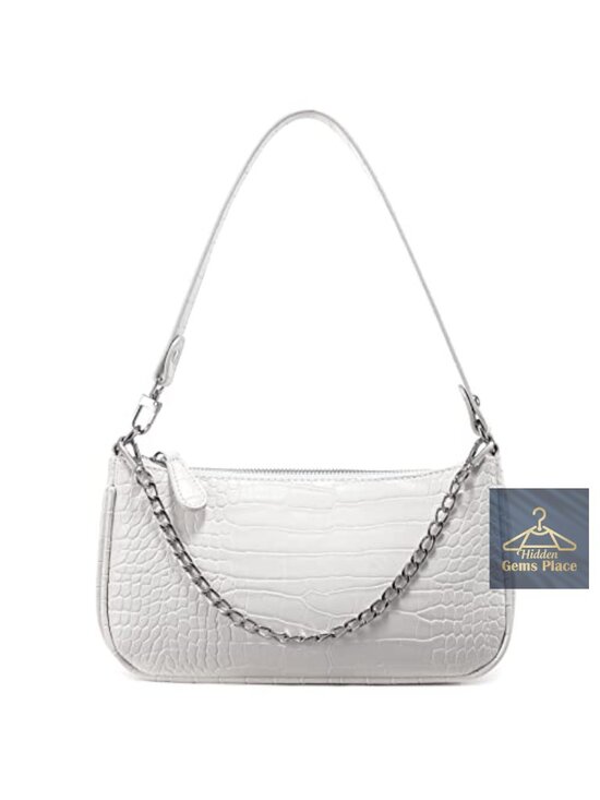 Handbags - Retro PU Leather Croco Pattern Shoulder Bag Tote Purse
